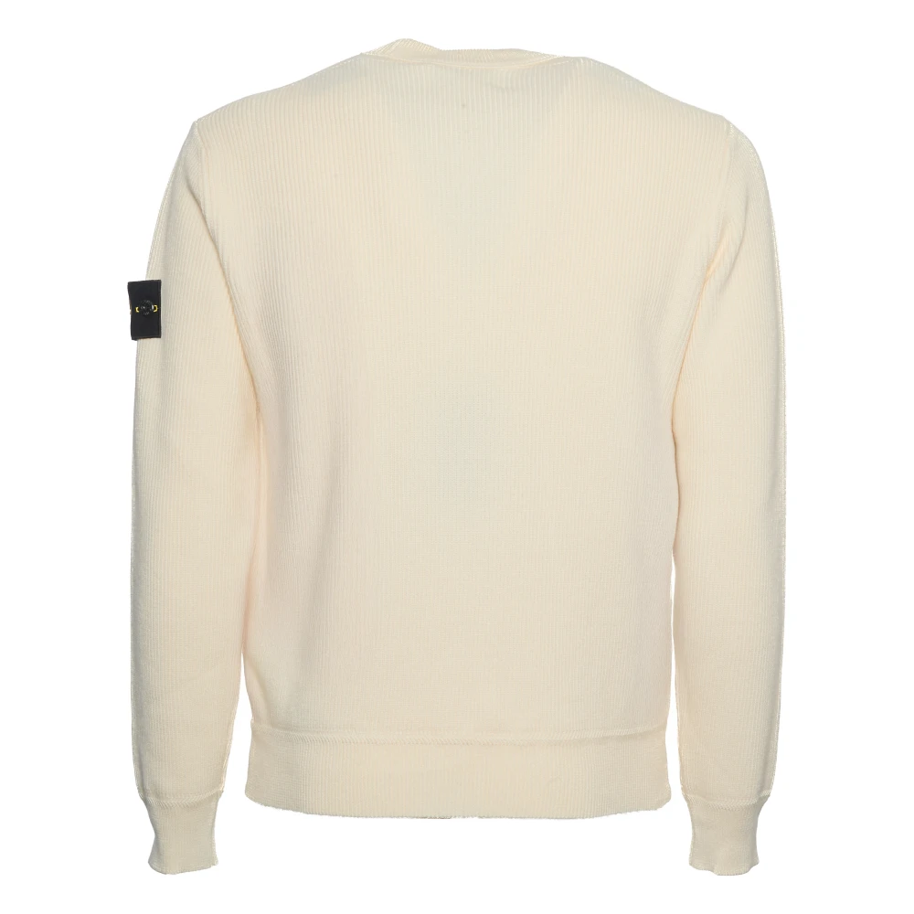 Stone Island Ribtrui in roomwit Beige Heren