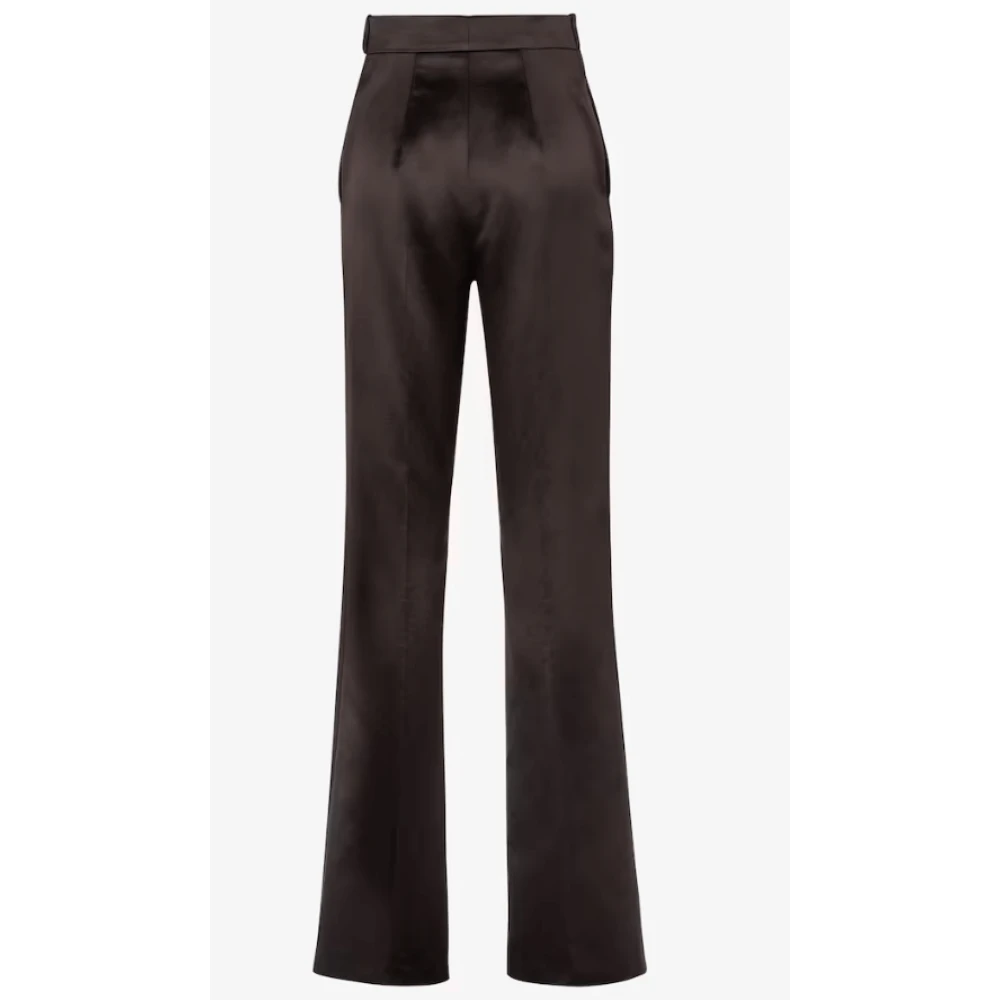Fendi Hoge taille satijnen broek slim-fit uitlopend Brown Dames