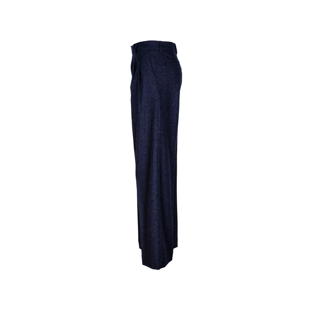 Briglia Wijde wollen broek hoge taille Blue Dames