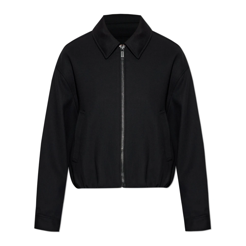 Michael Kors Donna Nero - Stretch Wool Blend Twill Bomber Jacket - Jackets - M