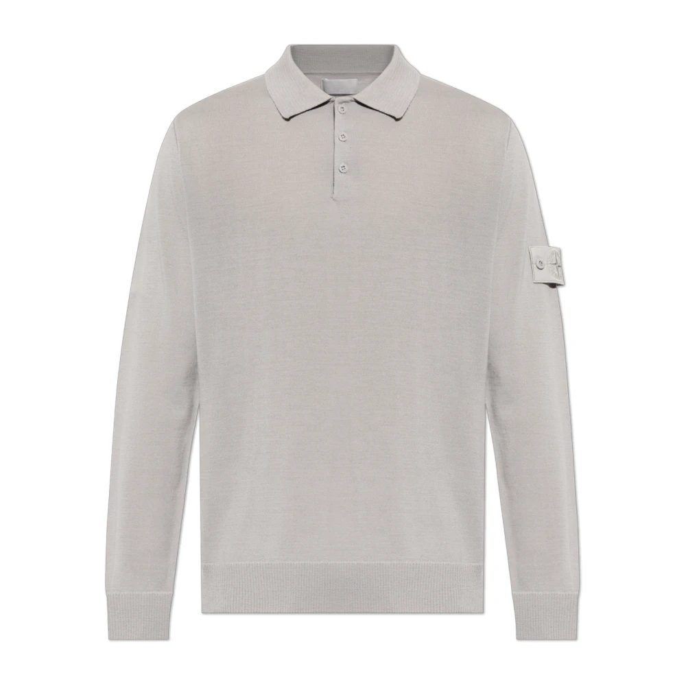 Stone Island Wollen polo capsule Ghost Gray Heren