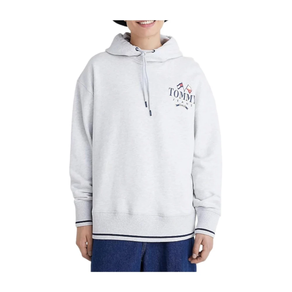 Tommy Hilfiger Men's Gray Hoodies,, Hooded Sweatshirt Large