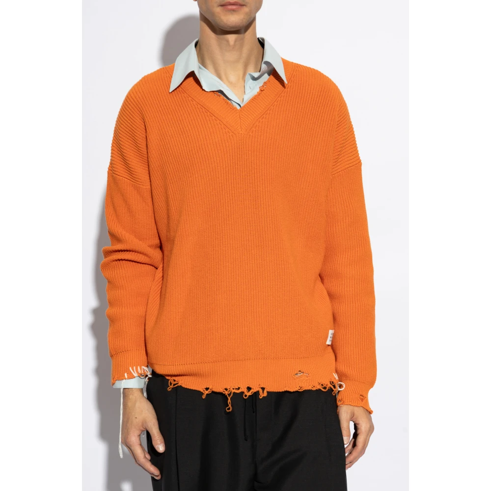 MM6 Maison Margiela Katoenen trui Orange Heren