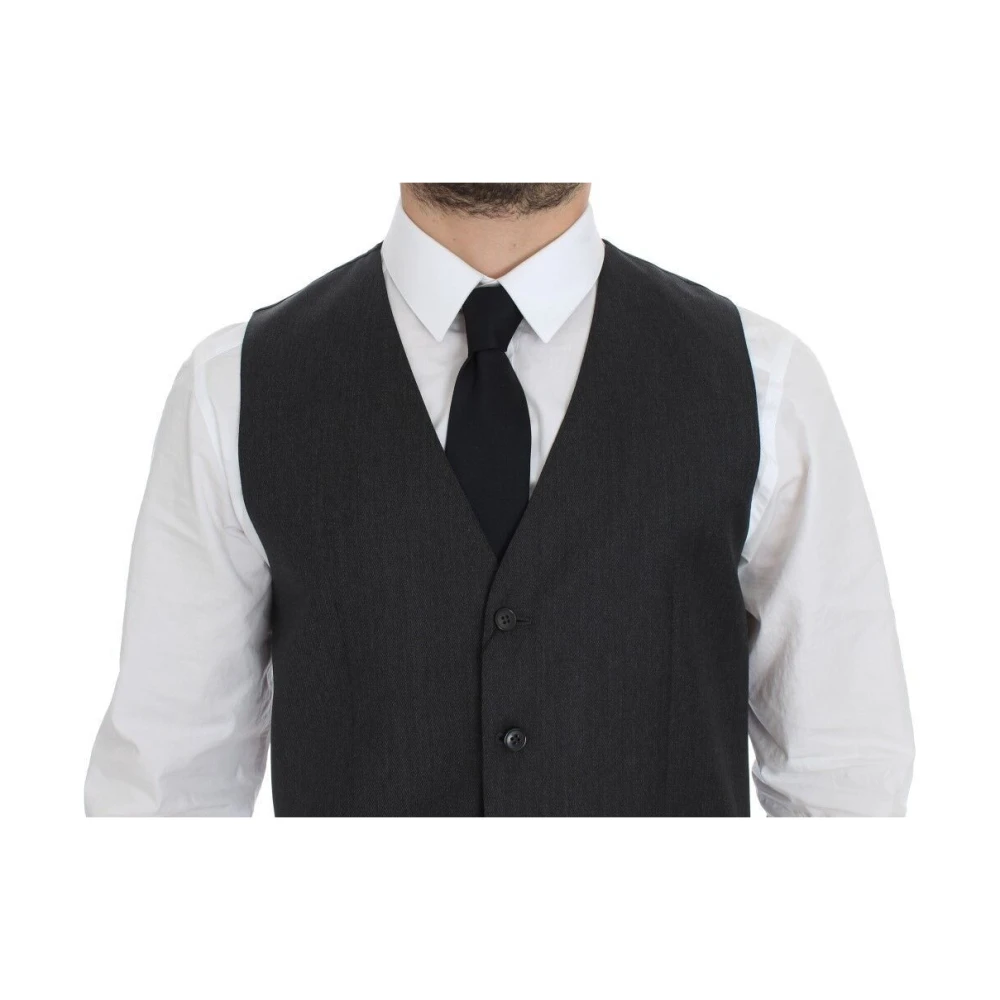 Dolce & Gabbana Elegante grijze wollen formele jurkvest Gray Heren