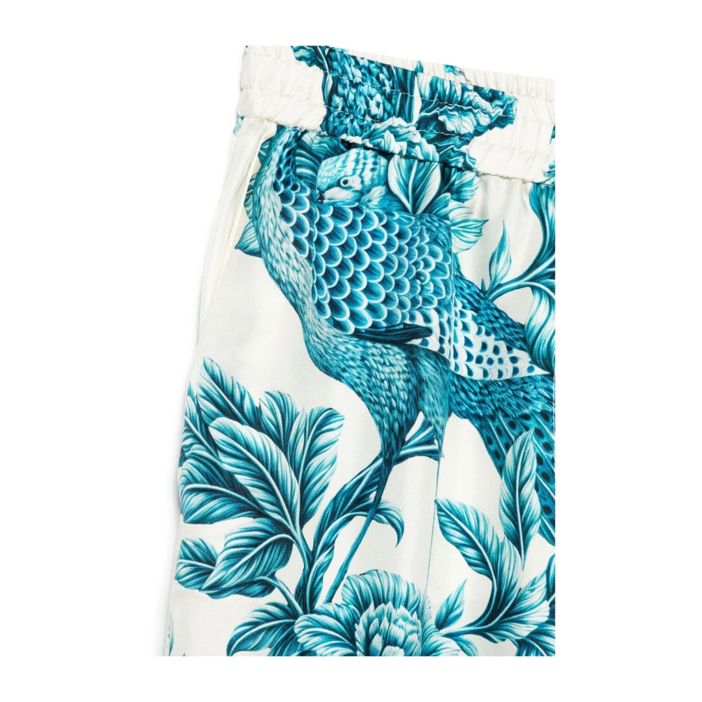 F.r.s For Restless Sleepers Blauwe Bloemenprint Broek met Zakken Blue Dames