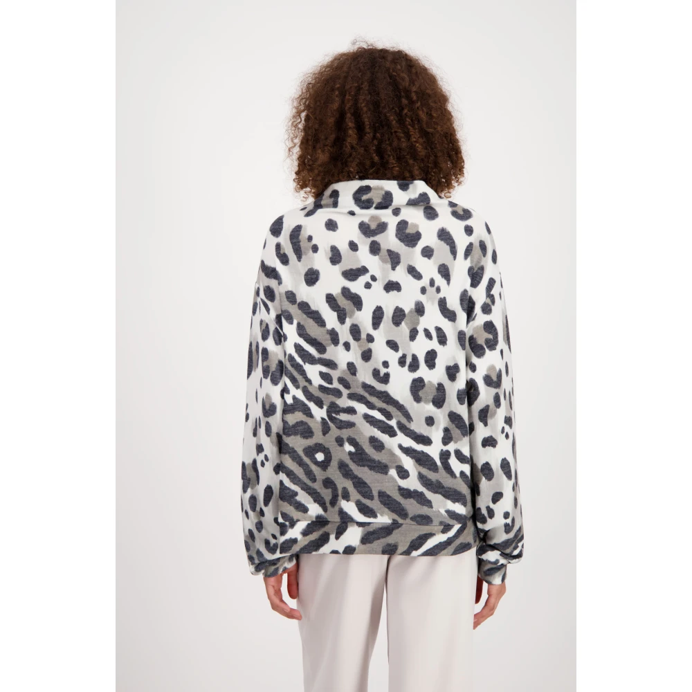 monari Zachte Luipaardprint Pullover Multicolor Dames