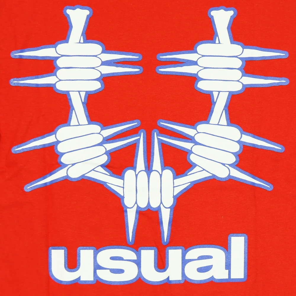Usual Rode Mannen Crew Neck T-Shirt Red Heren