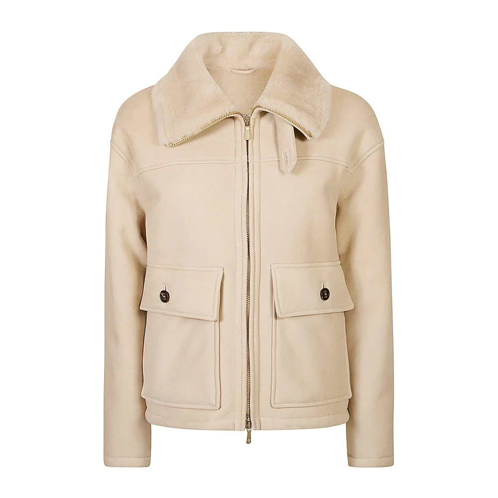 Eleventy Women's Beige Giubbino Aviatore Shearling - Faux Fur & Shearling Jackets - Xs - Jackets