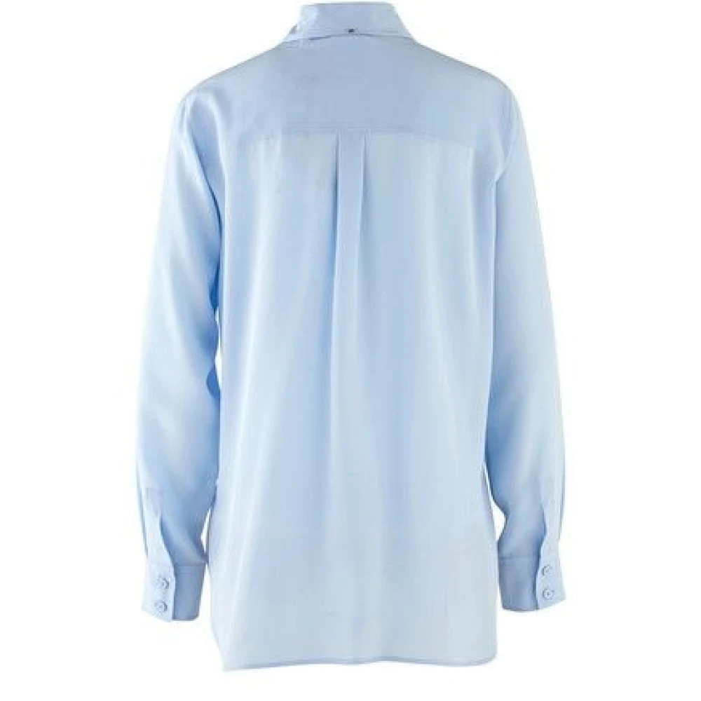 SPORTMAX Zijden Sarong Shirt Blue Dames