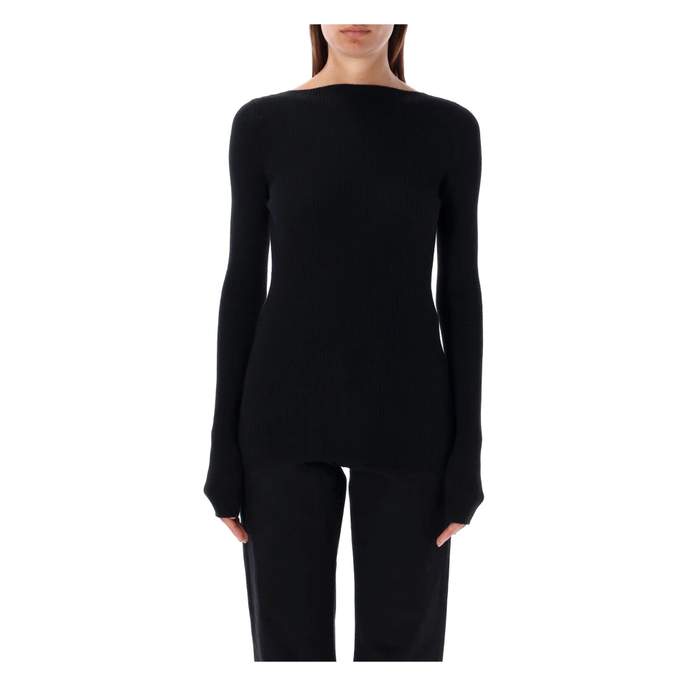 Rick Owens Zwart Gebreid AL Top Aw24 Black Dames