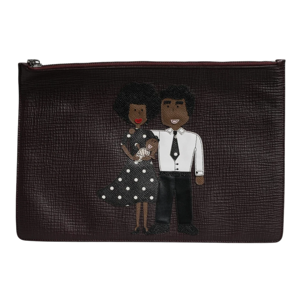 Dolce & Gabbana Women's Brown Embellished Clutch Pouch Bag