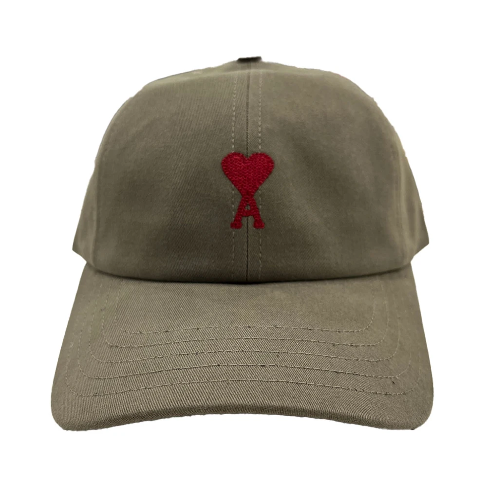Ami Paris Hart Logo Pet Groen Verstelbare Achterkant Gray Heren
