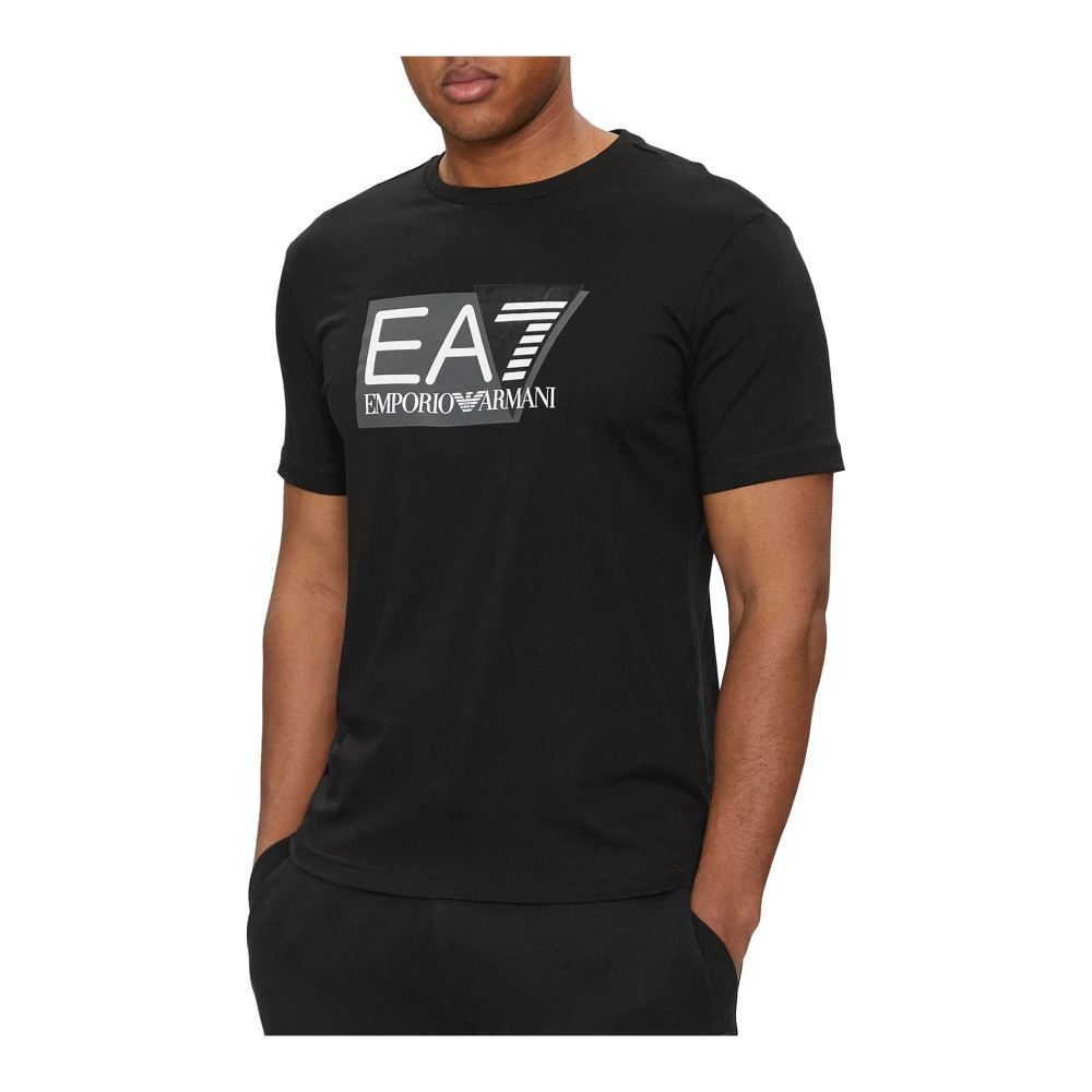 Emporio Armani EA7 Logo Print Regular Fit T-Shirt Black Heren