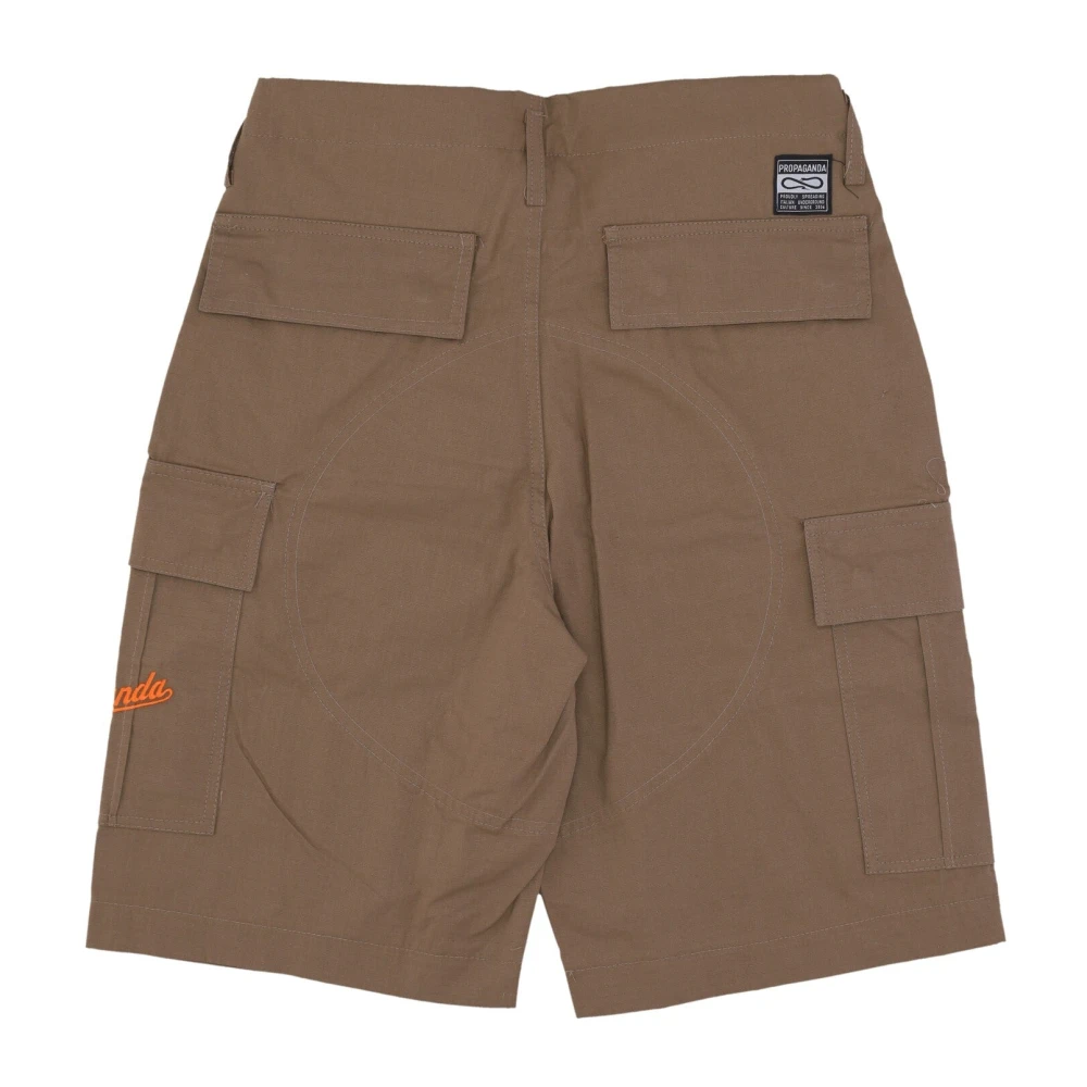 Propaganda Cargo Shorts Bruin Ripstop Stof Brown Heren