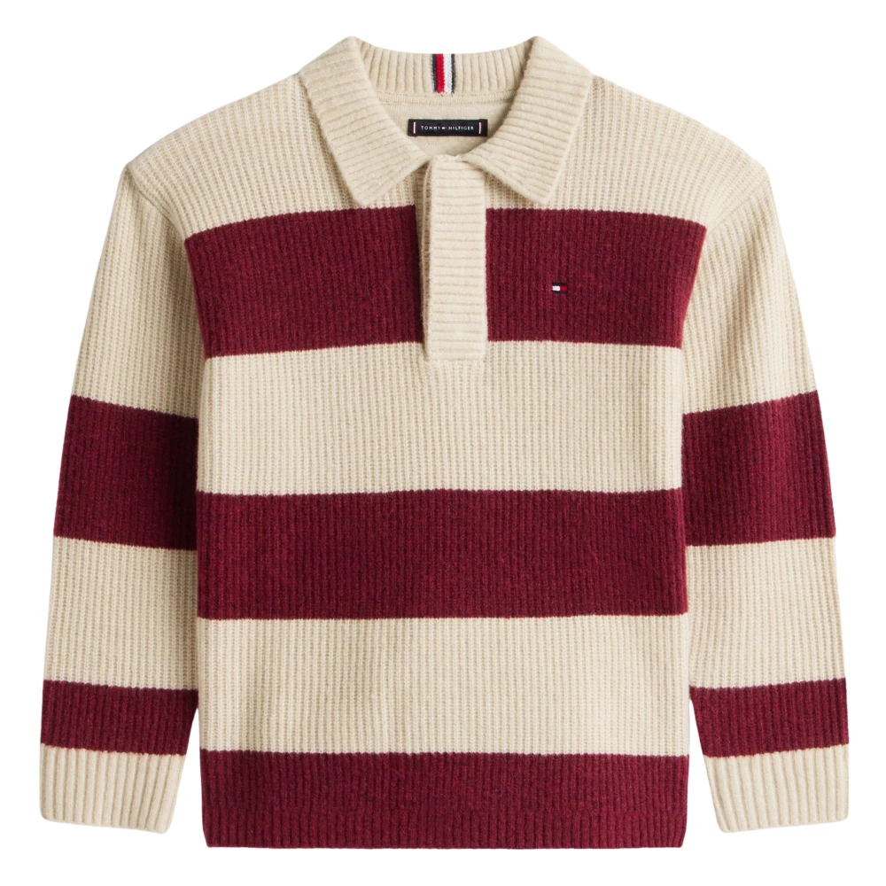 Tommy Hilfiger Wool Blend Rib Rugby Jumper - Male - Kids Knitwear - Multicolor - 14 Y - Kids