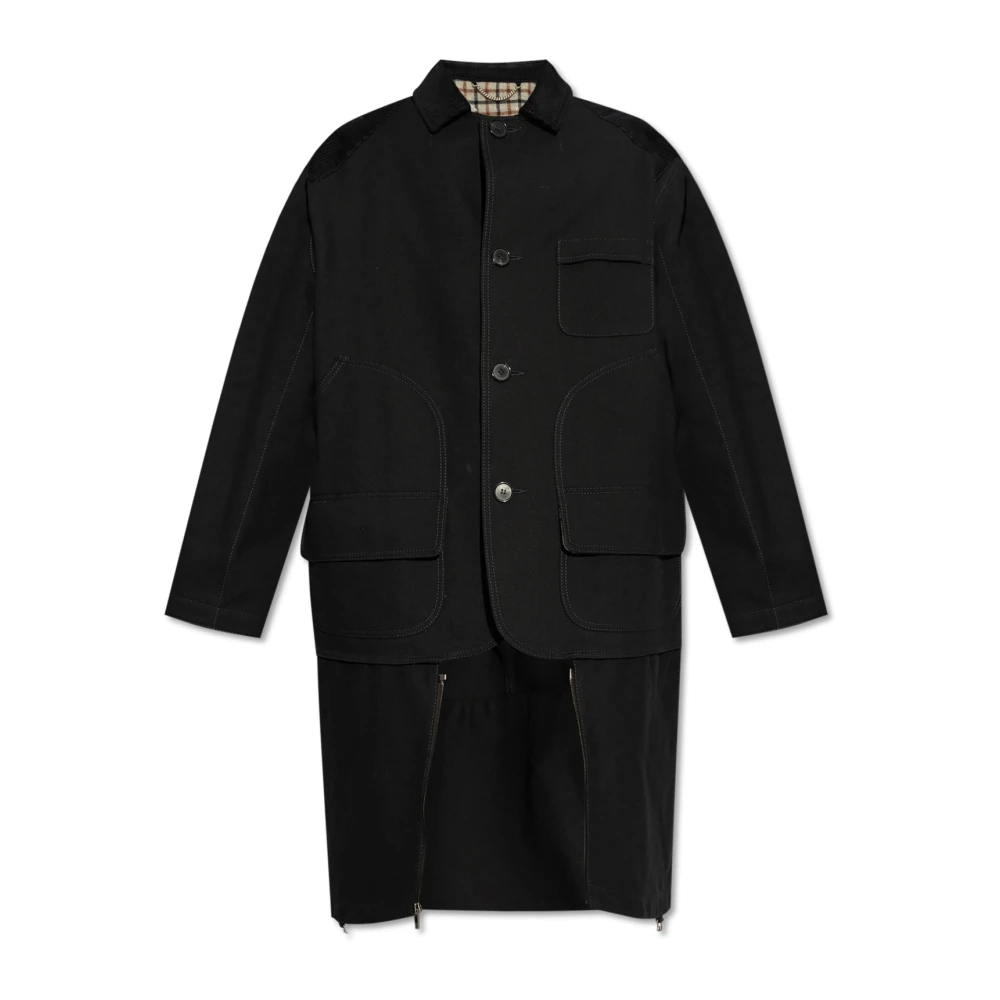 Maison Margiela Jas met corduroy inzetstukken Black Dames