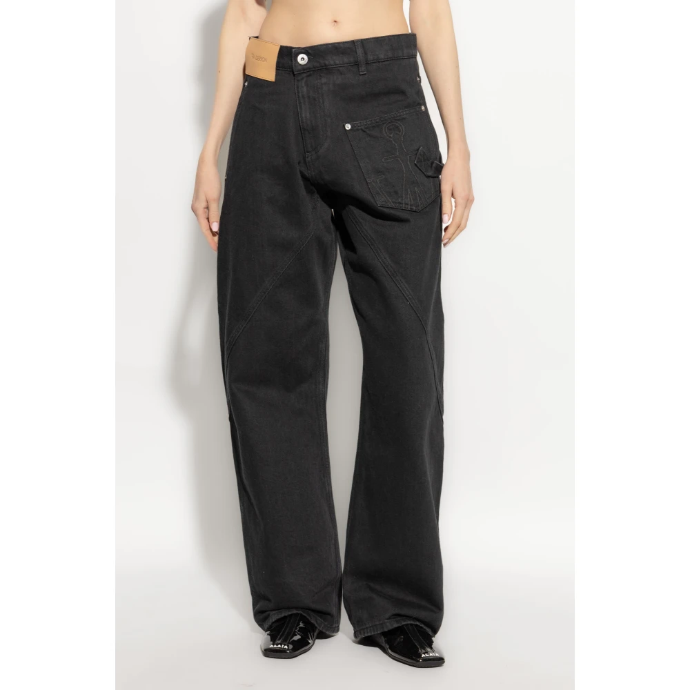 JW Anderson Jeans met logo Black Dames