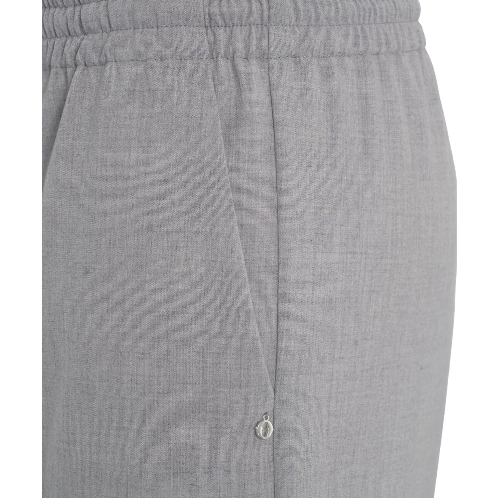 Ottod'Ame Grijze Straight-Leg Broek Elastische Taille Gray Dames