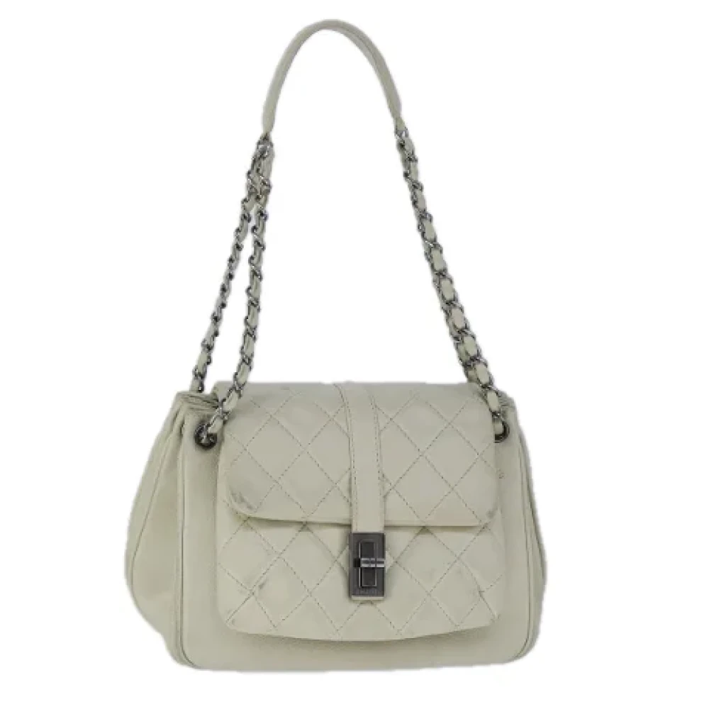 Chanel Vintage Pre-owned Leather chanel-bags White Dames