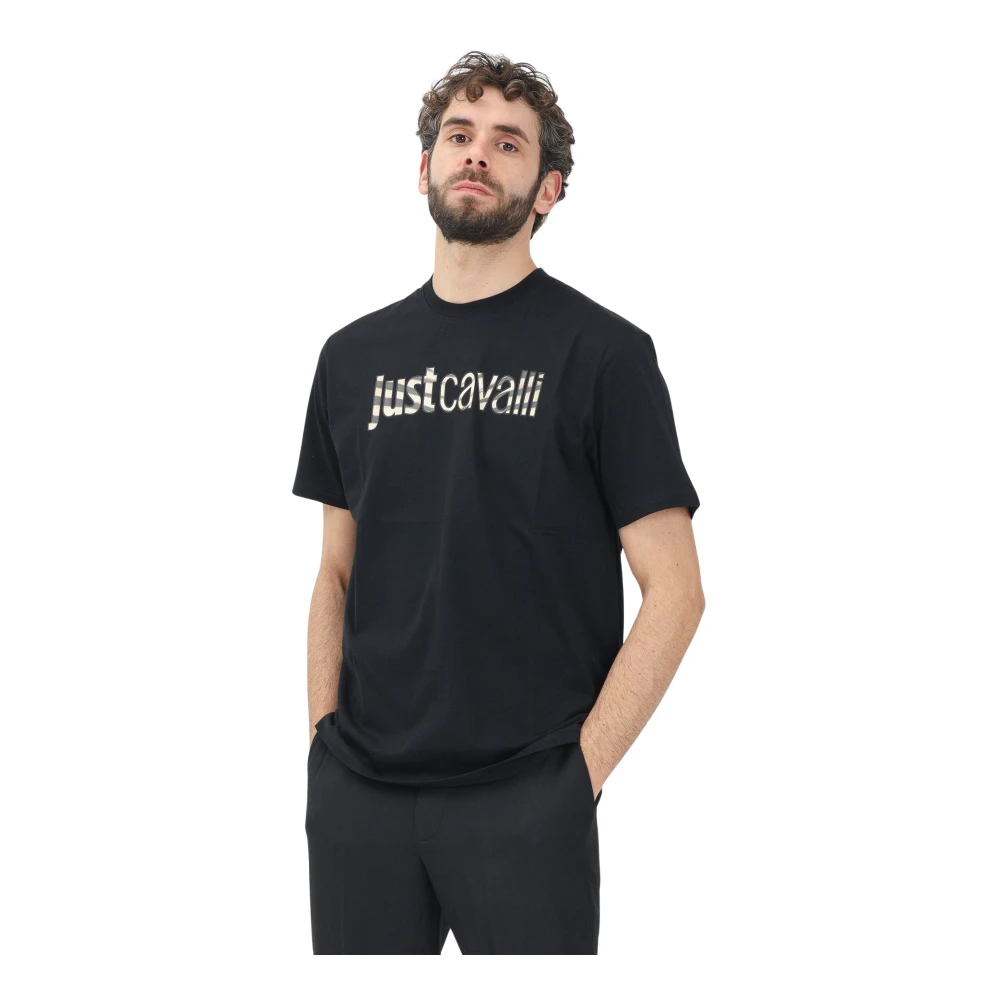 Just Cavalli Zwarte T-shirt Korte Mouw Modern Black Heren