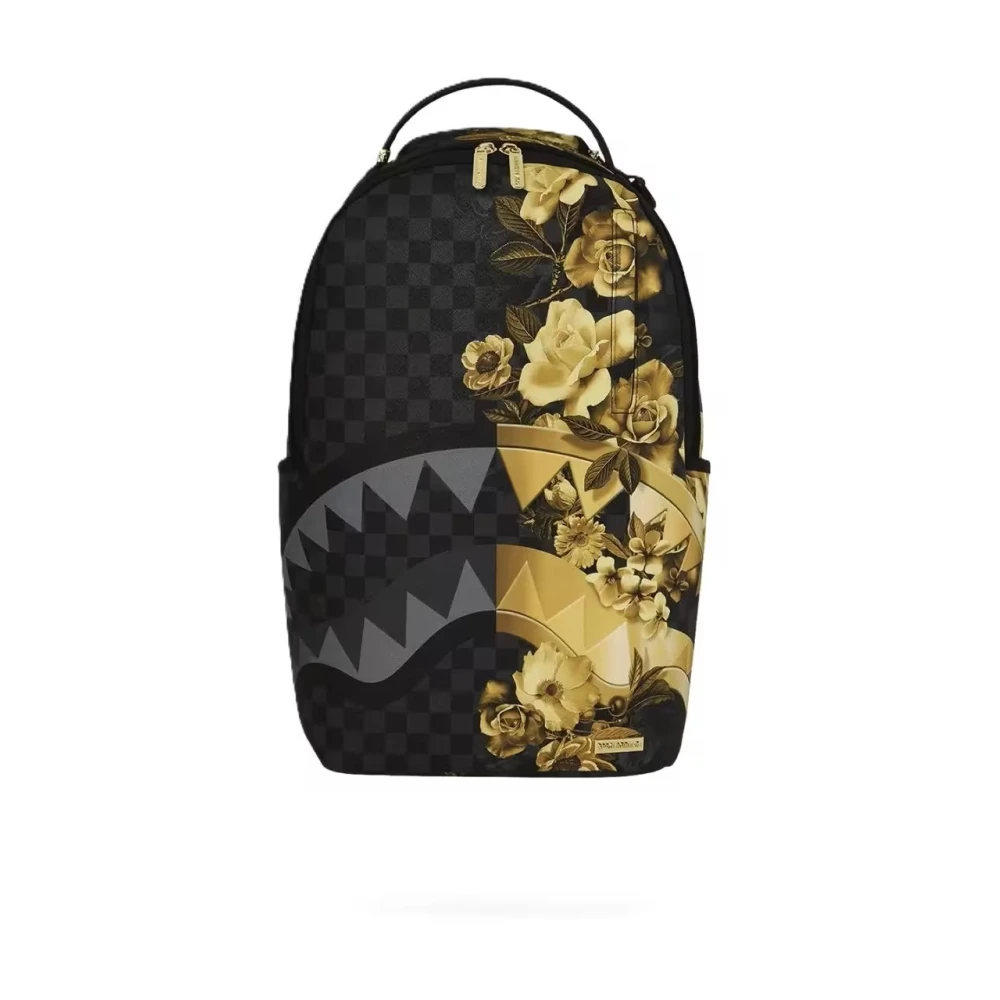 Sprayground Unisex Multicolor Backpacks, One Size, Gold Floral Remix Backpack