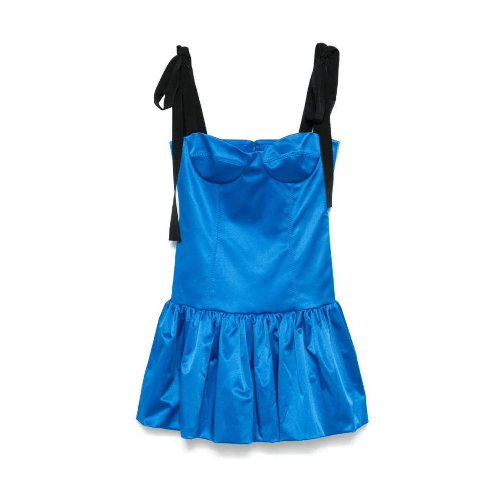 Anna October Kobaltblauwe Bustierjurk met Strikbandjes Blue Dames