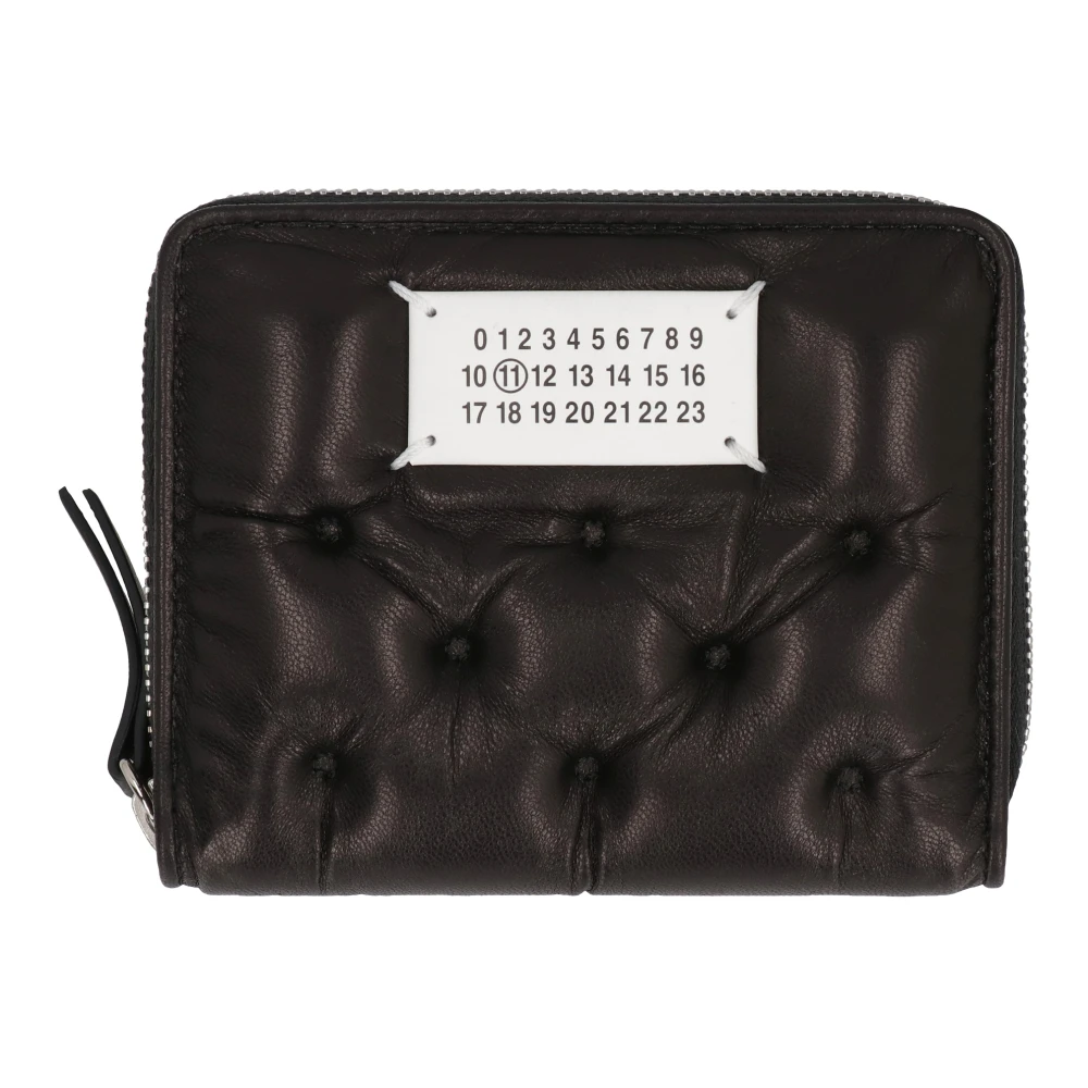 Maison Margiela Gewatteerde leren portemonnee met kaartsleuven Black Dames
