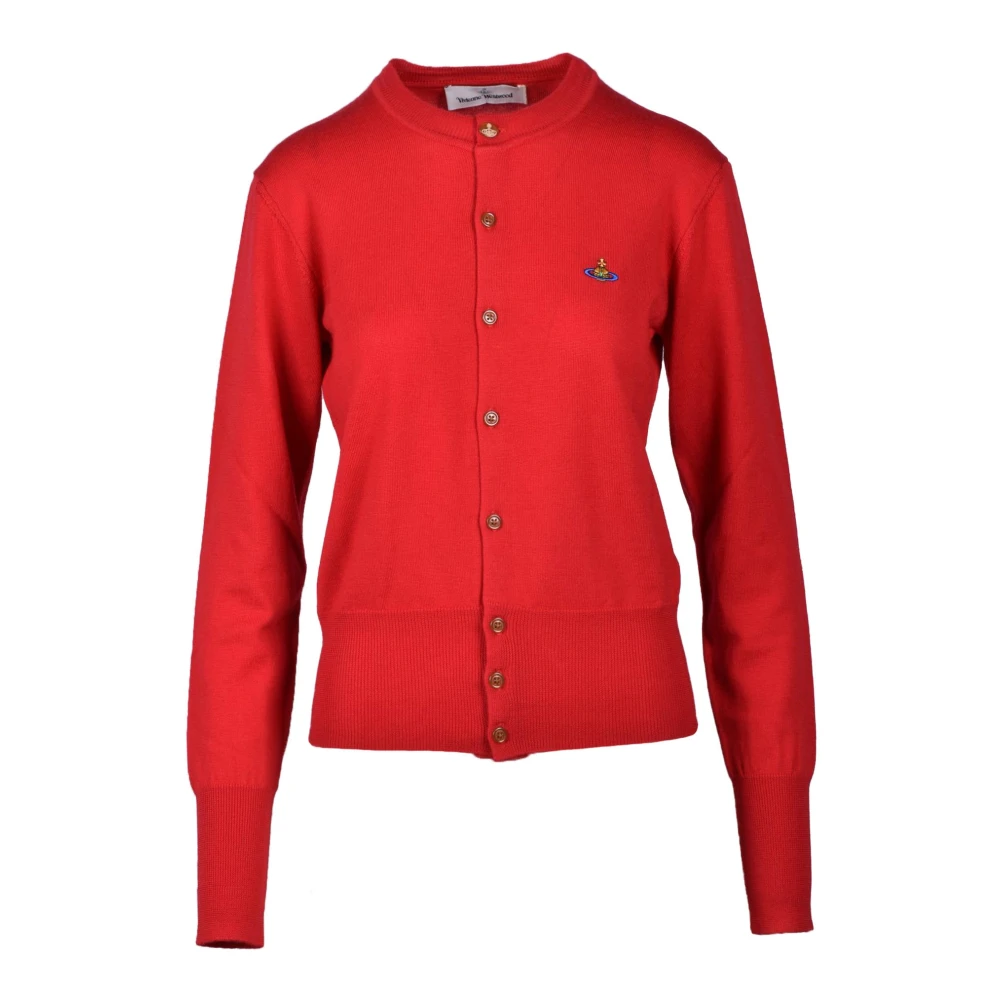 Vivienne Westwood Pure Wool Cardigan - Female - Cardigans - Red - M - Knitwear