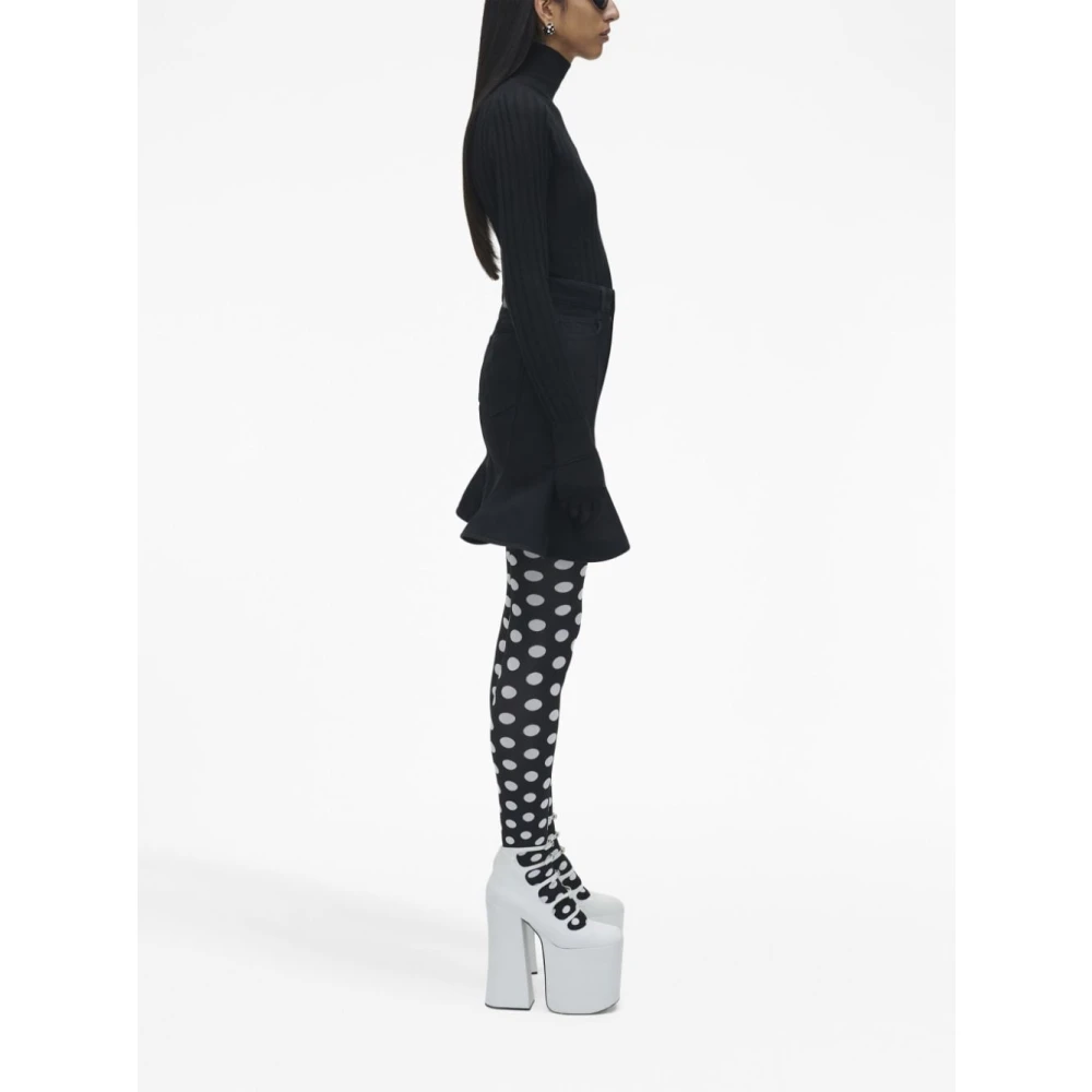 Marc Jacobs Zwarte Gerimpelde Rok met Hoge Taille Black Dames