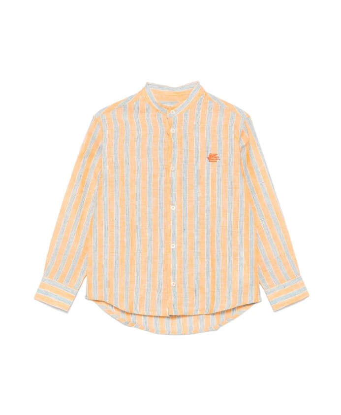 orange-linne-sommar-skjorta