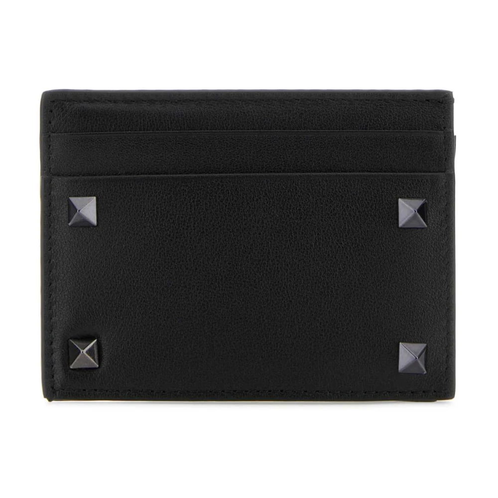Valentino Garavani Men's Black Rockstud Card Holder - Wallets & Cardholders - One Size - Accessories