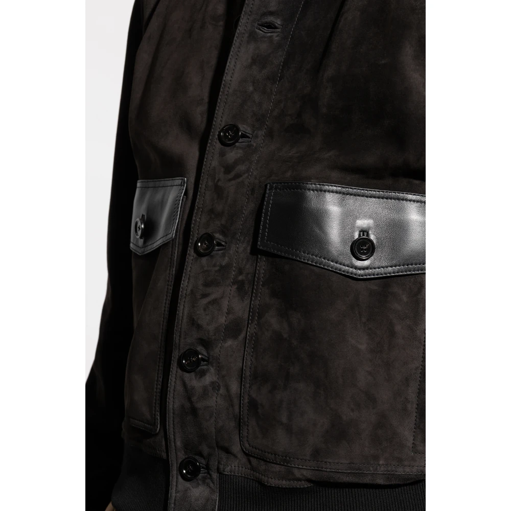 Dolce & Gabbana Leren jas Black Heren