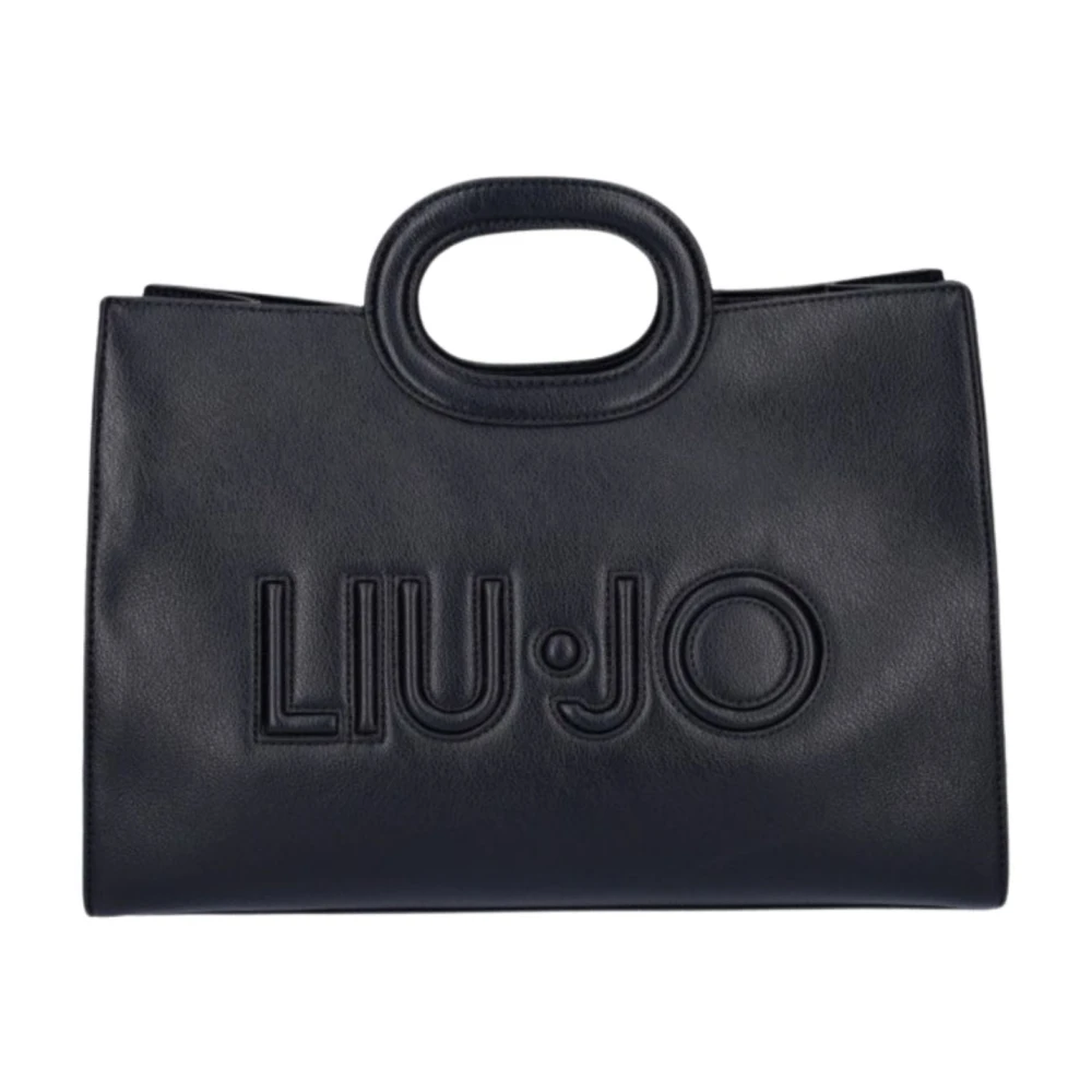 Liu Jo Zwarte Shoppingtas met Maxi Logo Black Dames