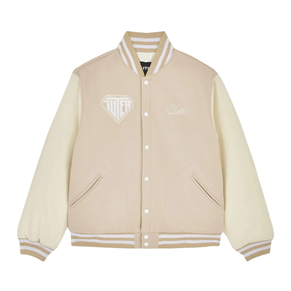 Iuter Varsity jacka i Dusty White Beige, Herr