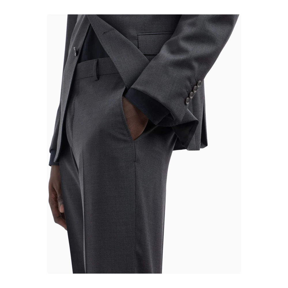 Emporio Armani Moderne Slim Fit Pak van Zuivere Wol Gray Heren