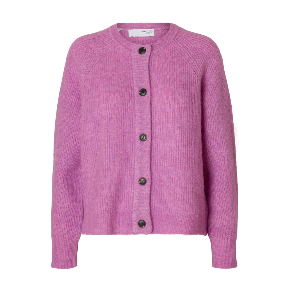 Selected Femme Gebreid kort vest Pink Dames