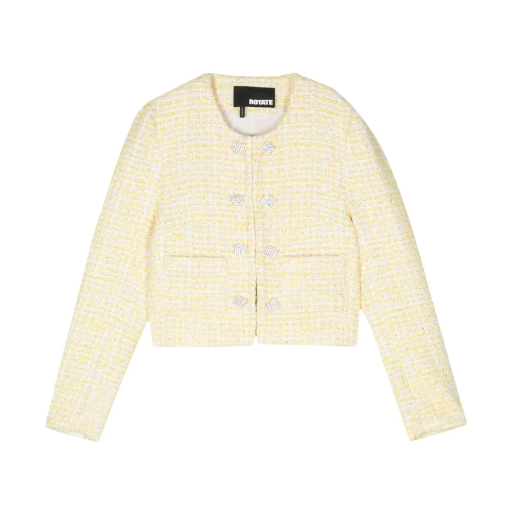 Rotate Birger Christensen Gele Bouclé Paillet Jas Vrouwen Beige Dames