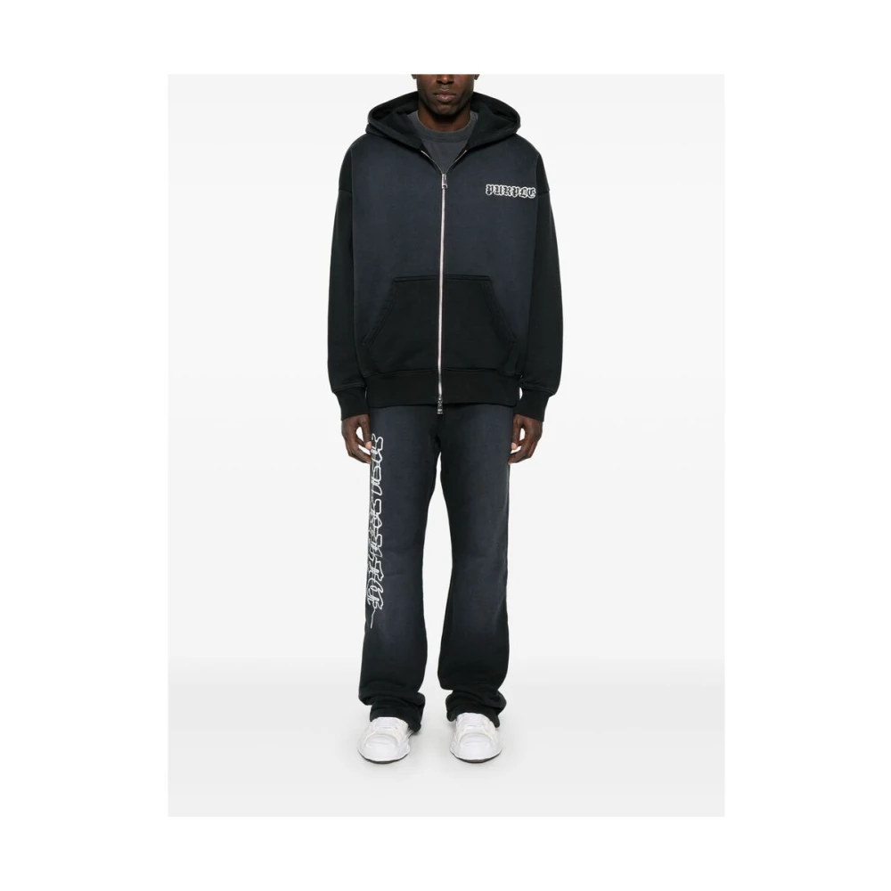Purple Brand Rits Hoodie Sweater Zwart Black Heren