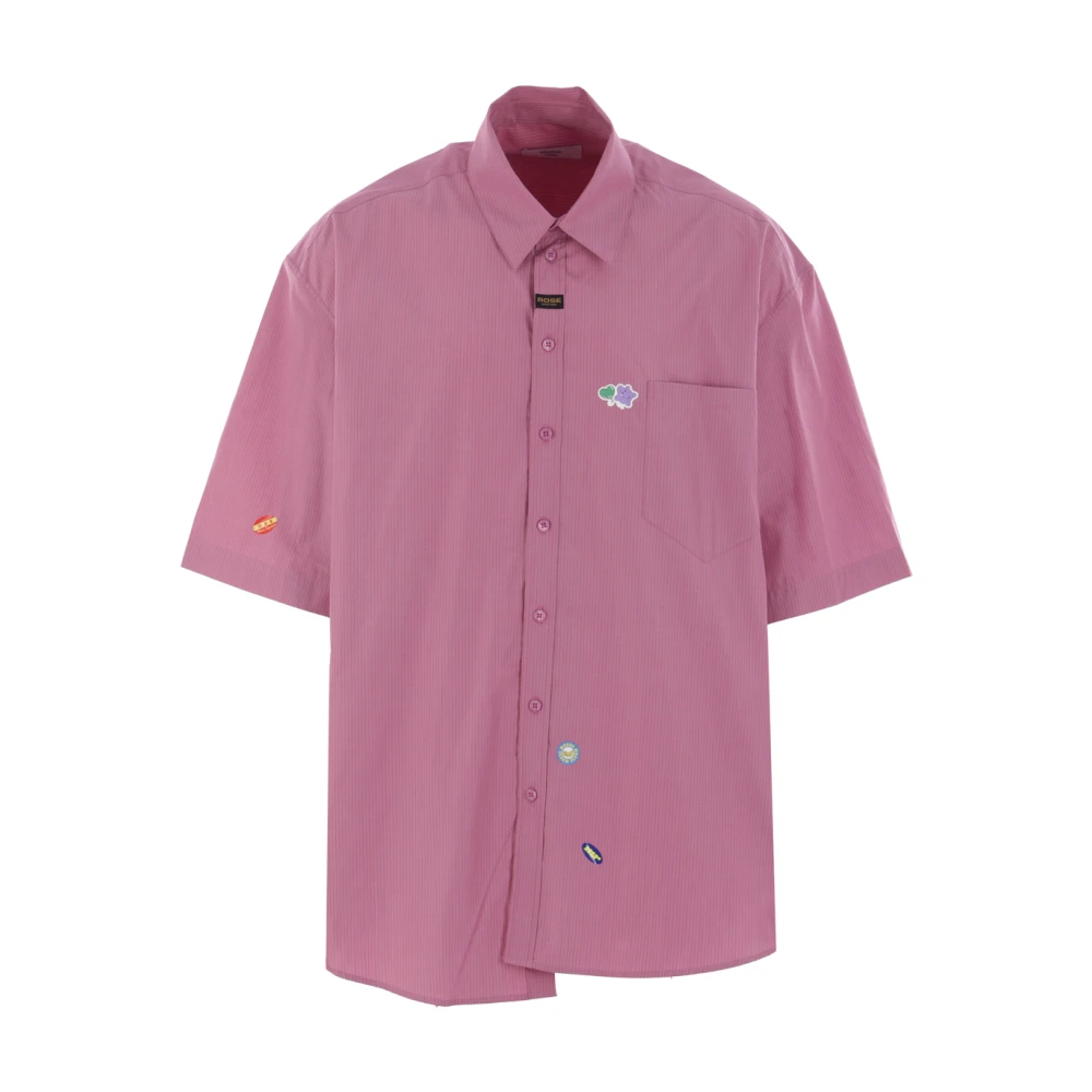 Martine Rose Oversized korte mouwen overhemd Purple Heren