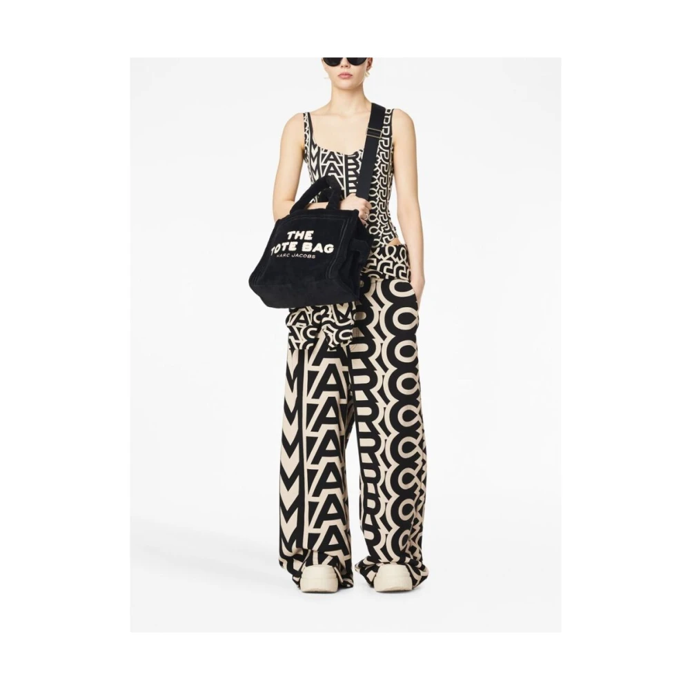 Marc Jacobs Terry Tote Tas met Slogan Print Black Dames