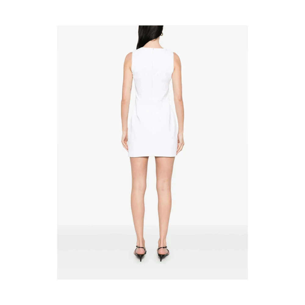 Elisabetta Franchi Witte Jurk met Ronde Hals en Dartdetails White Dames