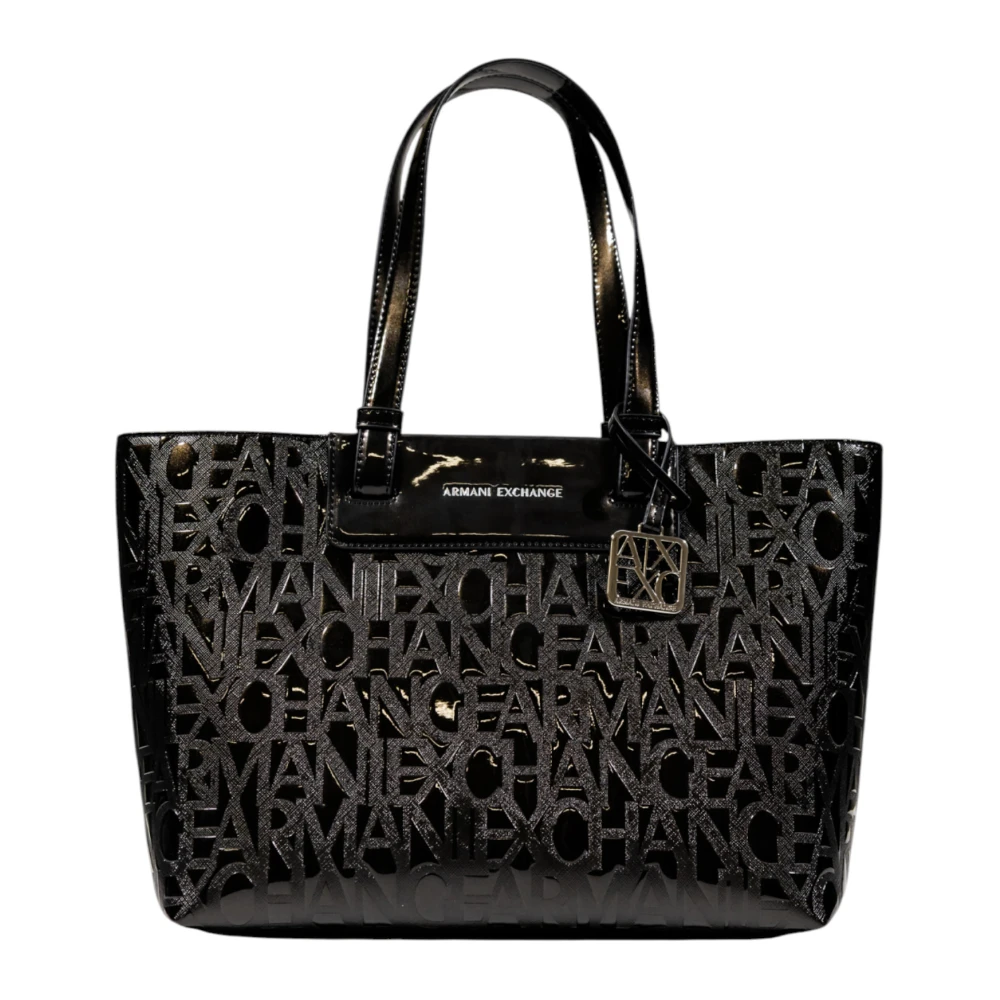 Armani Exchange Vrouw Zwart Tassen Dames, One Size, Polyester, Gestanste Logo Winkelmand