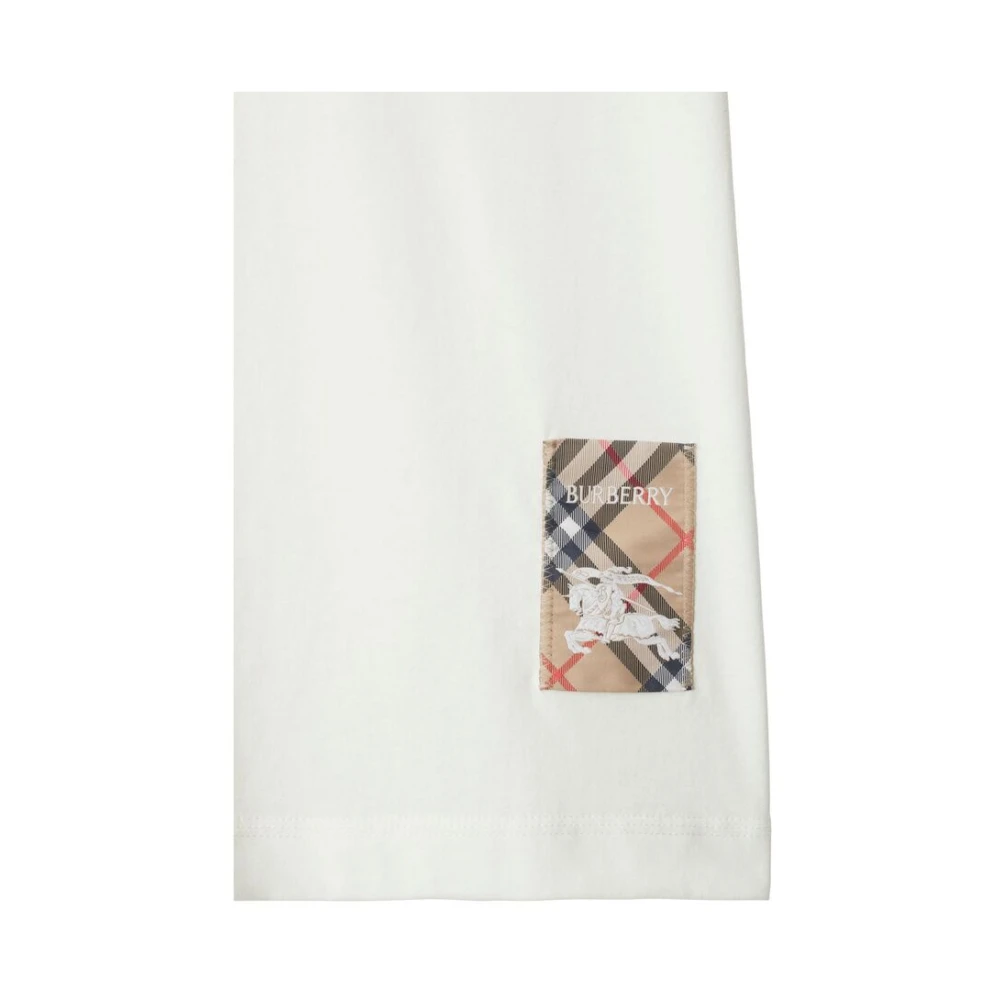 Burberry Wit Geruit Jersey T-shirt White Heren