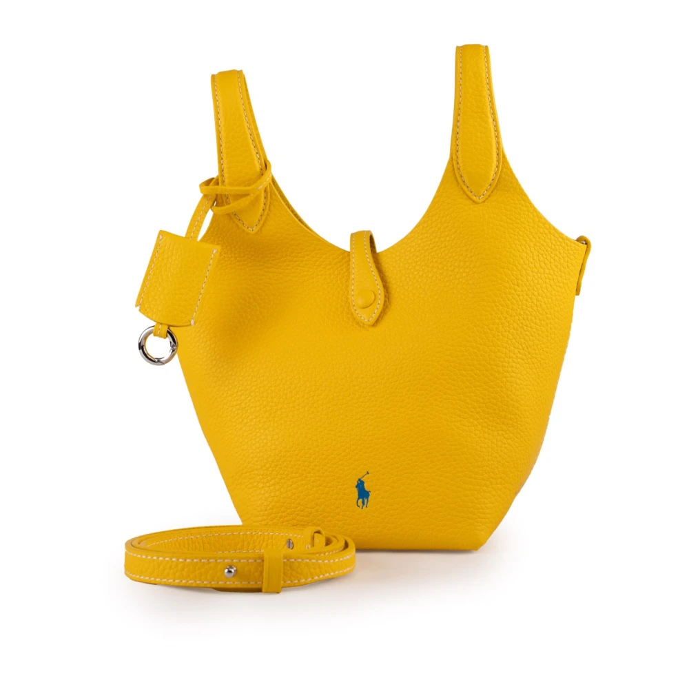 Polo Ralph Lauren Gele leren dameshandtas Yellow Dames