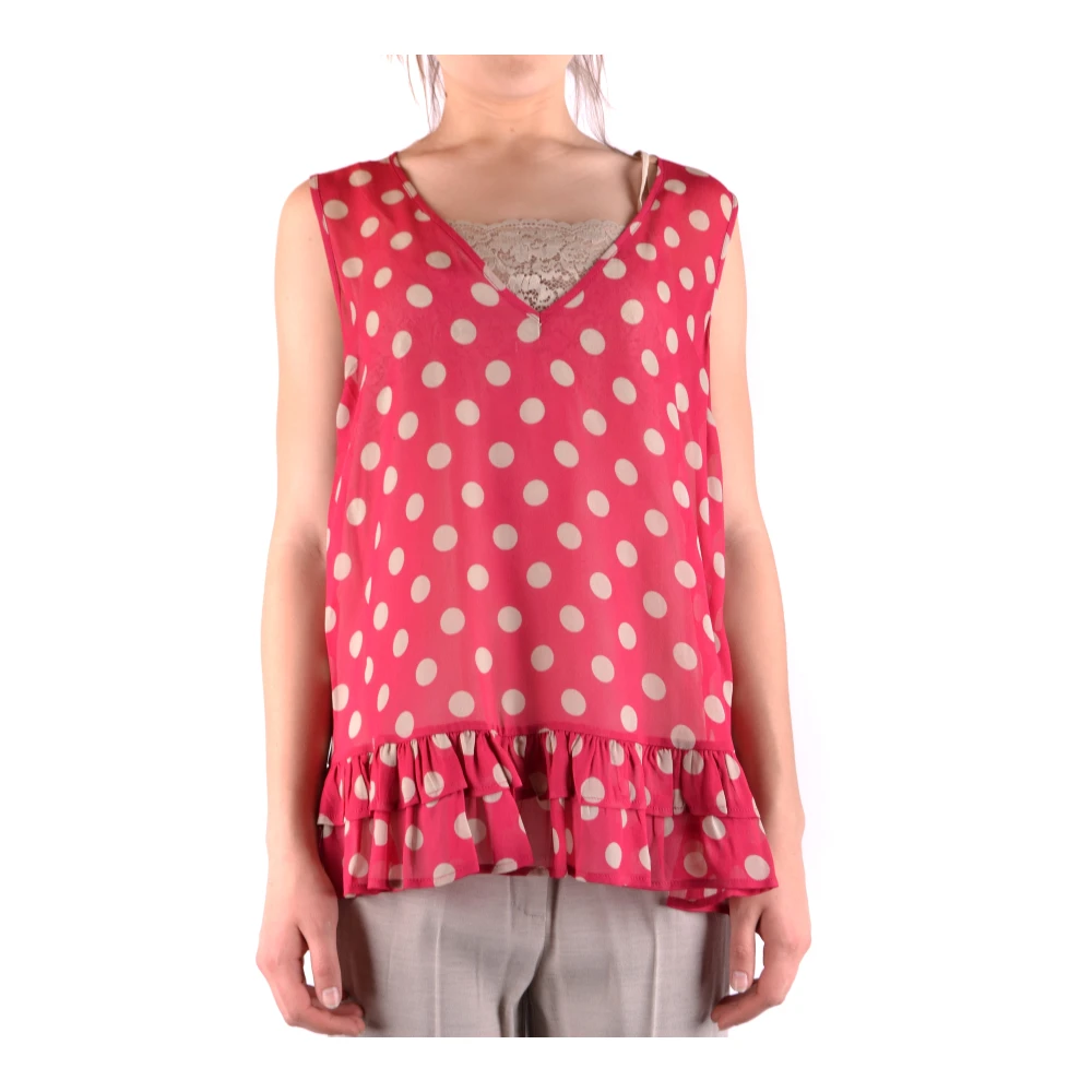 Twinset Women's Red Sleeveless Tops, M, Sleeveless Top