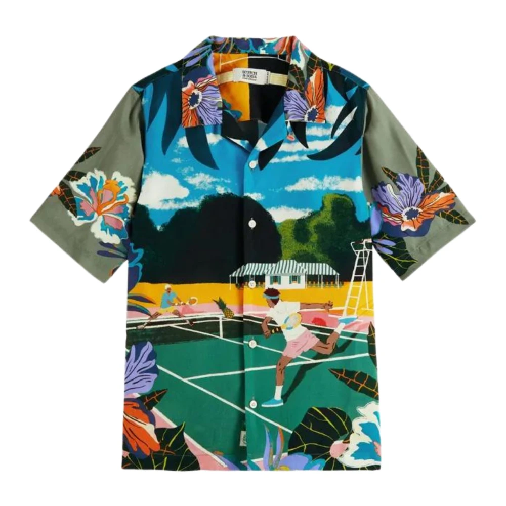 Scotch & Soda Färgglad Tennis Print Skjorta Multicolor, Pojke