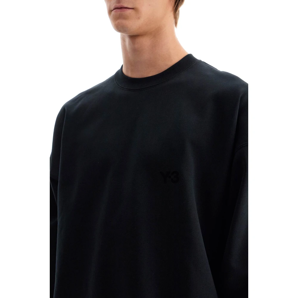Y-3 Minimalistische Oversized Crewneck Sweatshirt Black Heren