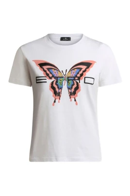 Fjärilstryck Bomull T-shirt