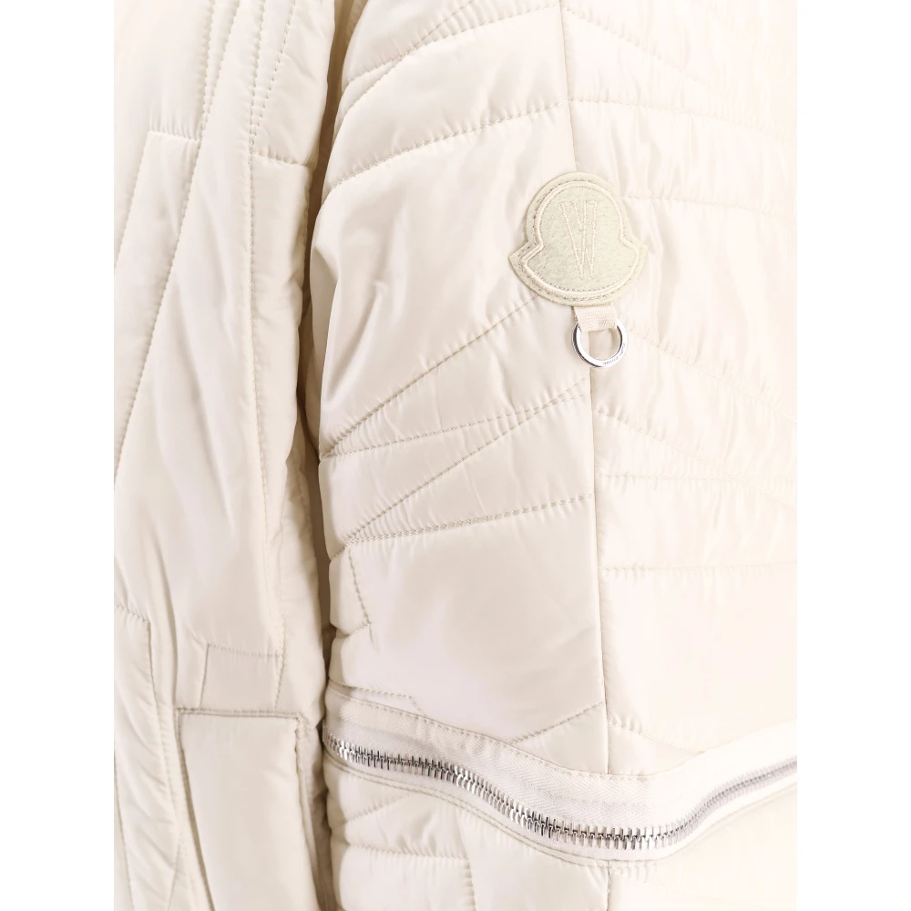 Moncler Gewatteerde Jas met Ritssluiting White Dames