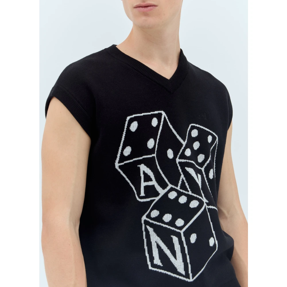 Awake NY Intarsia Gebreid Vest Black Heren